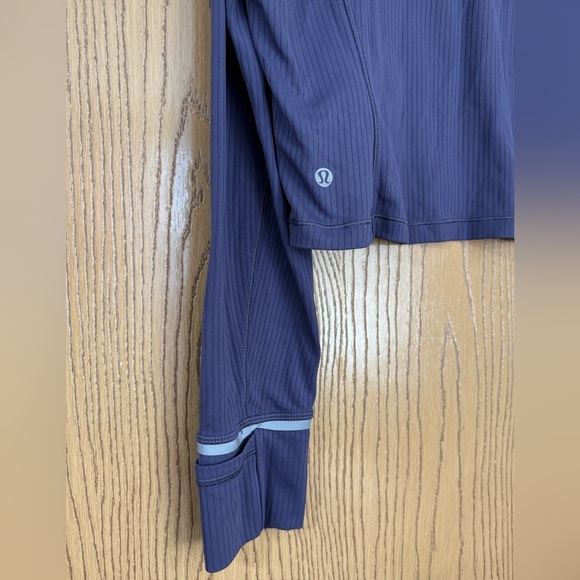 Lululemon NWOT Rulu Run Ribbed Cropped Half Zip Women’s Nightfall color - Picture 9 of 9
